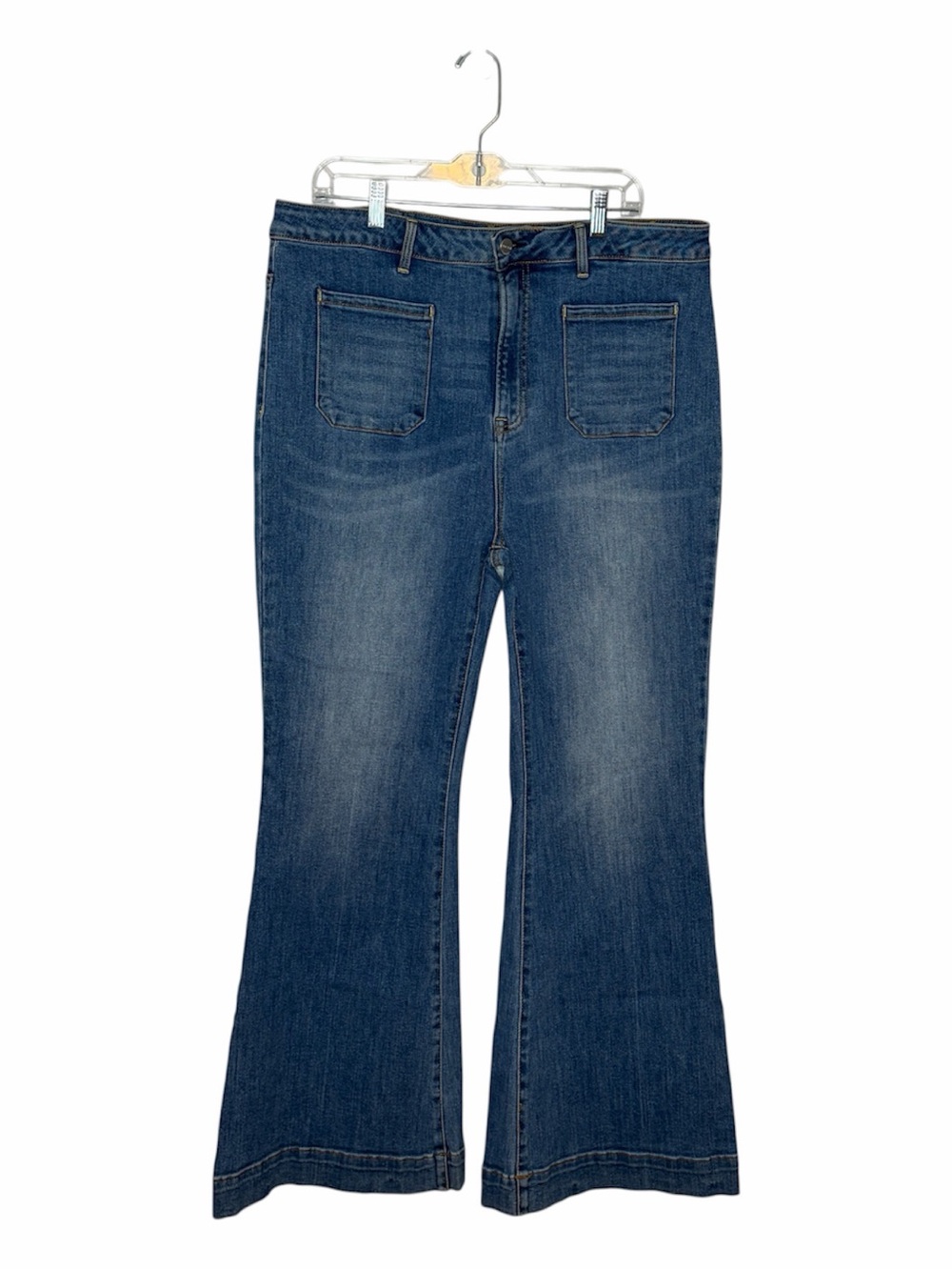 Risen High Rise Flare Stretch Jeans Front Pocket Size 3XL